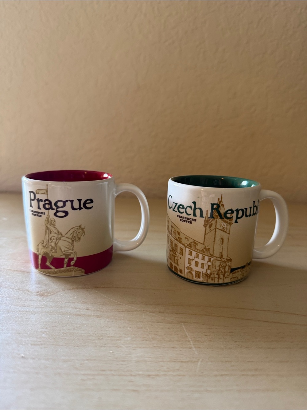 Set of 2 Starbucks Global Icon Espresso Demitasse Mugs Prague Czech Republic